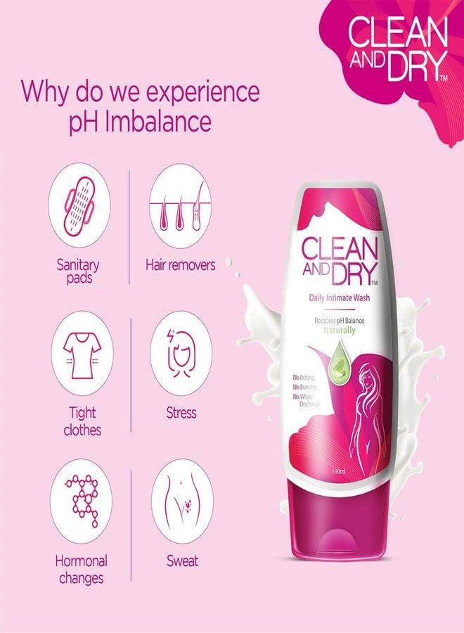 clean and dry CLEAN & DRY| Daily intimate wash| Hygiene Wash for Women, Vaginal Wash, Smooths Skin | Anti-Bacterial and prevents infections | Restores pH Balanace| No itching, Burning, white Discharge| 90ml - Image 2